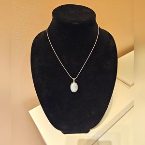 Silver Larimar Stone Pendant